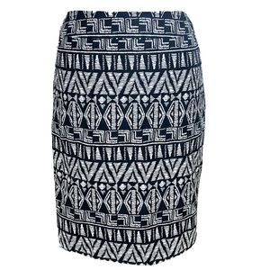 Cynthia Rowley Tribal Print Cotton Pencil Skirt